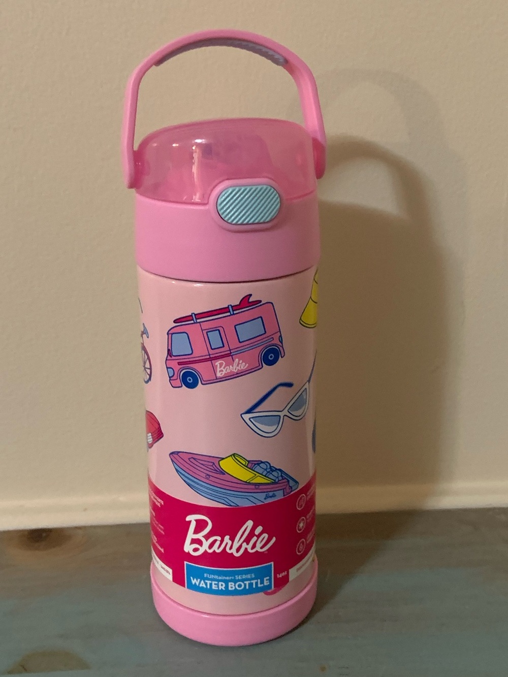 NEW Barbie THERMOS Funtainer 12 Ounce Stainless Steel Vacuum Insulated Bottle